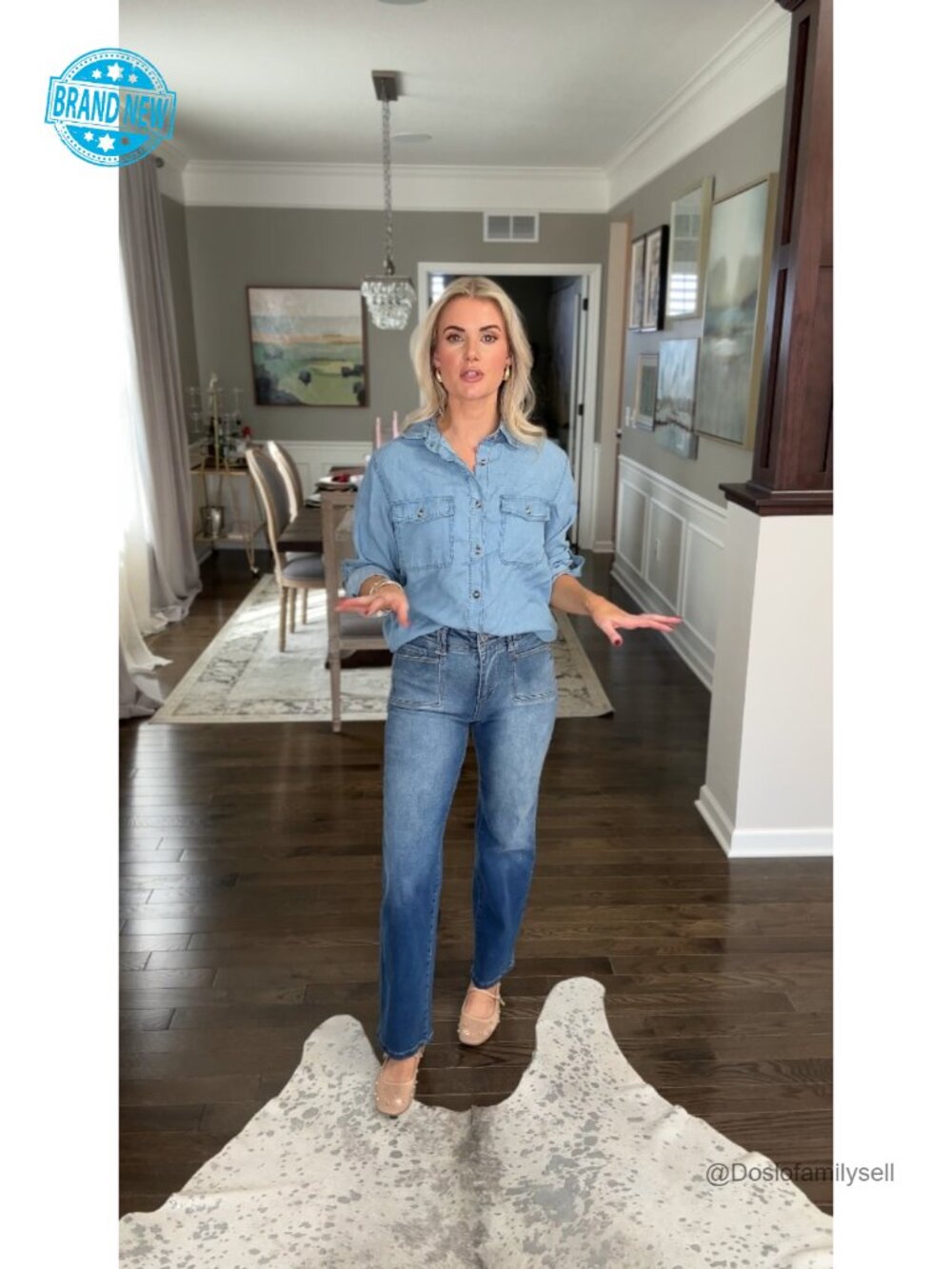 Wide Leg Jeans High Waisted Stretchy Buttoned Denim Pants Trendy 2025 with - Picture 7 of 7